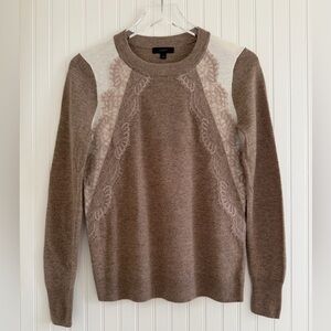 J. Crew Color-Block Lace Panel Sweater